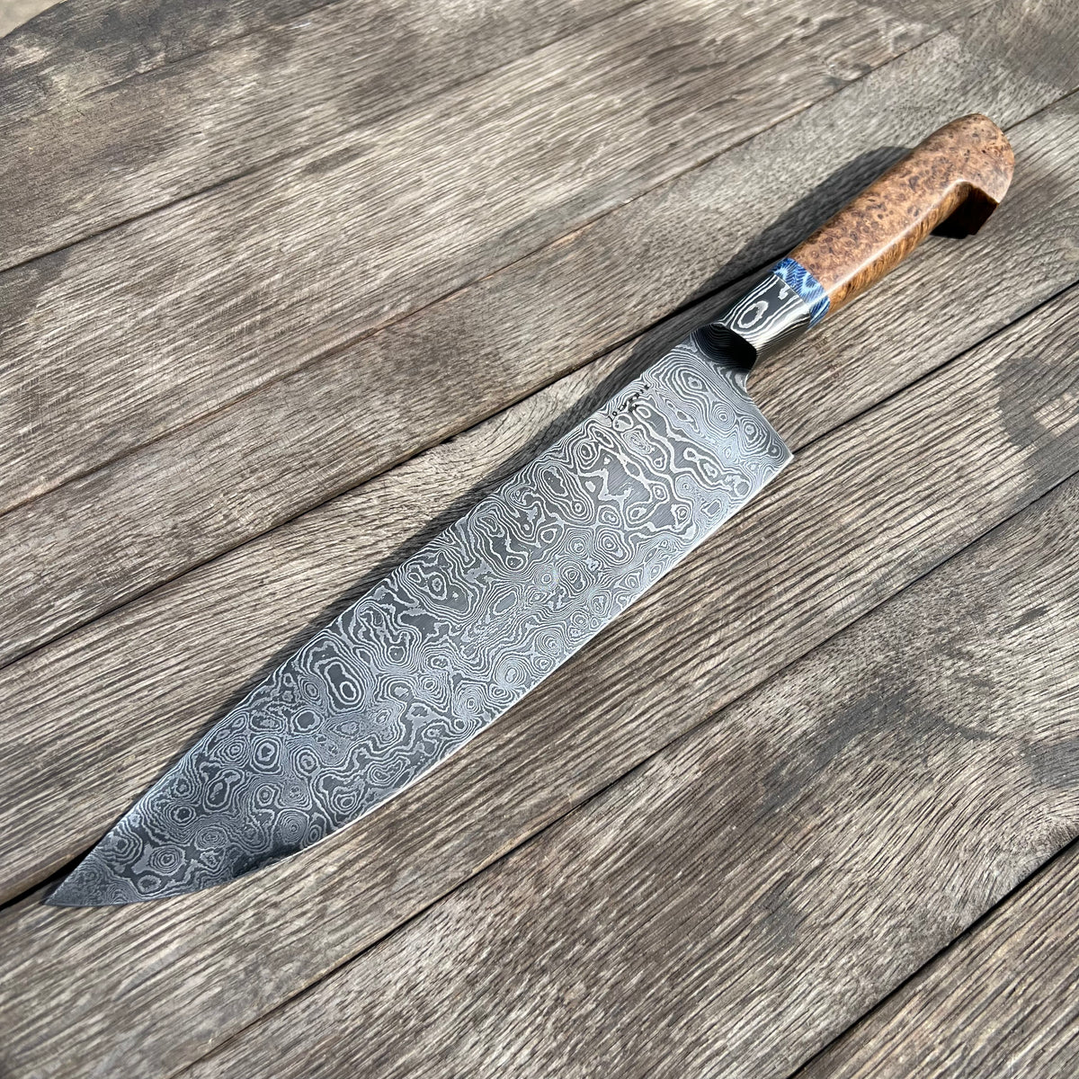 Knife Making - Integral Damascus Japanese style knife 