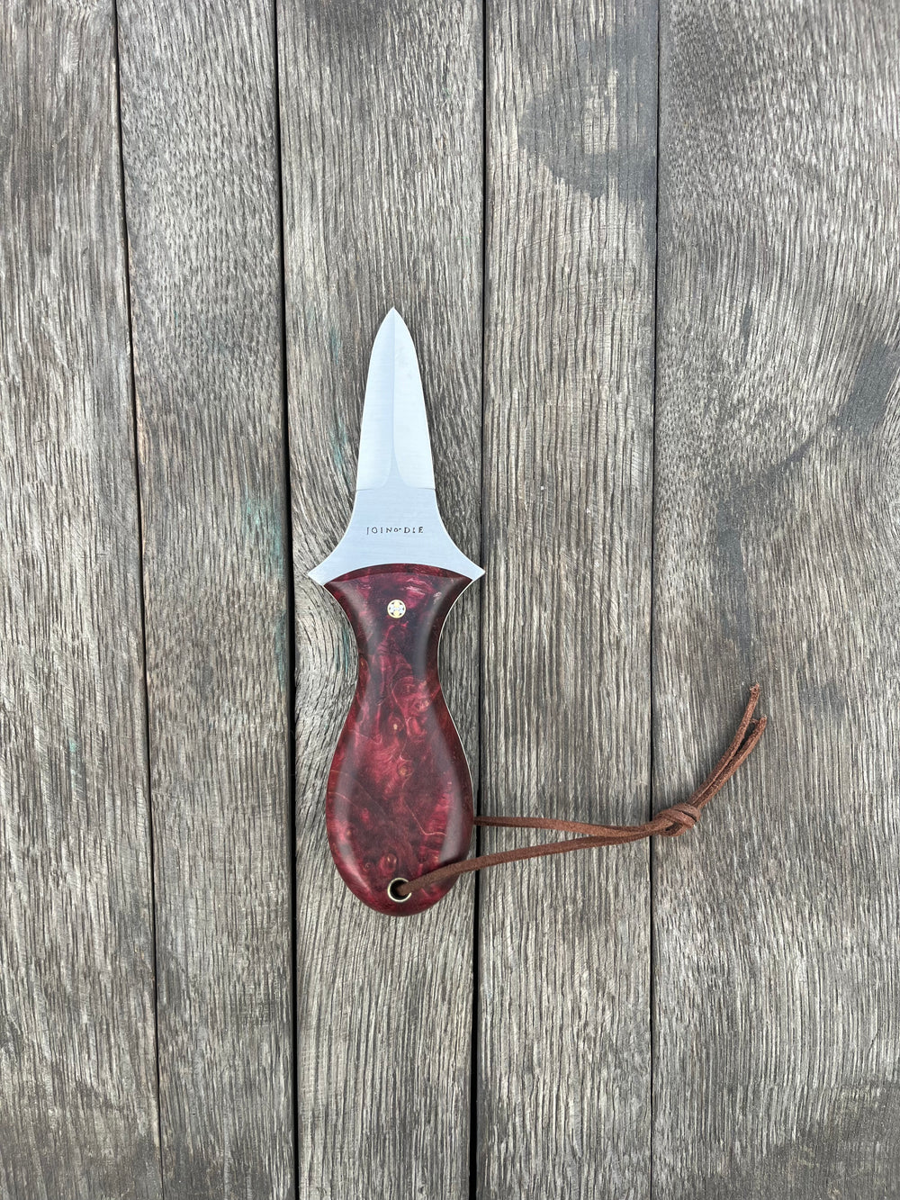 Stabilized Red Maple Burl Oyster Knife