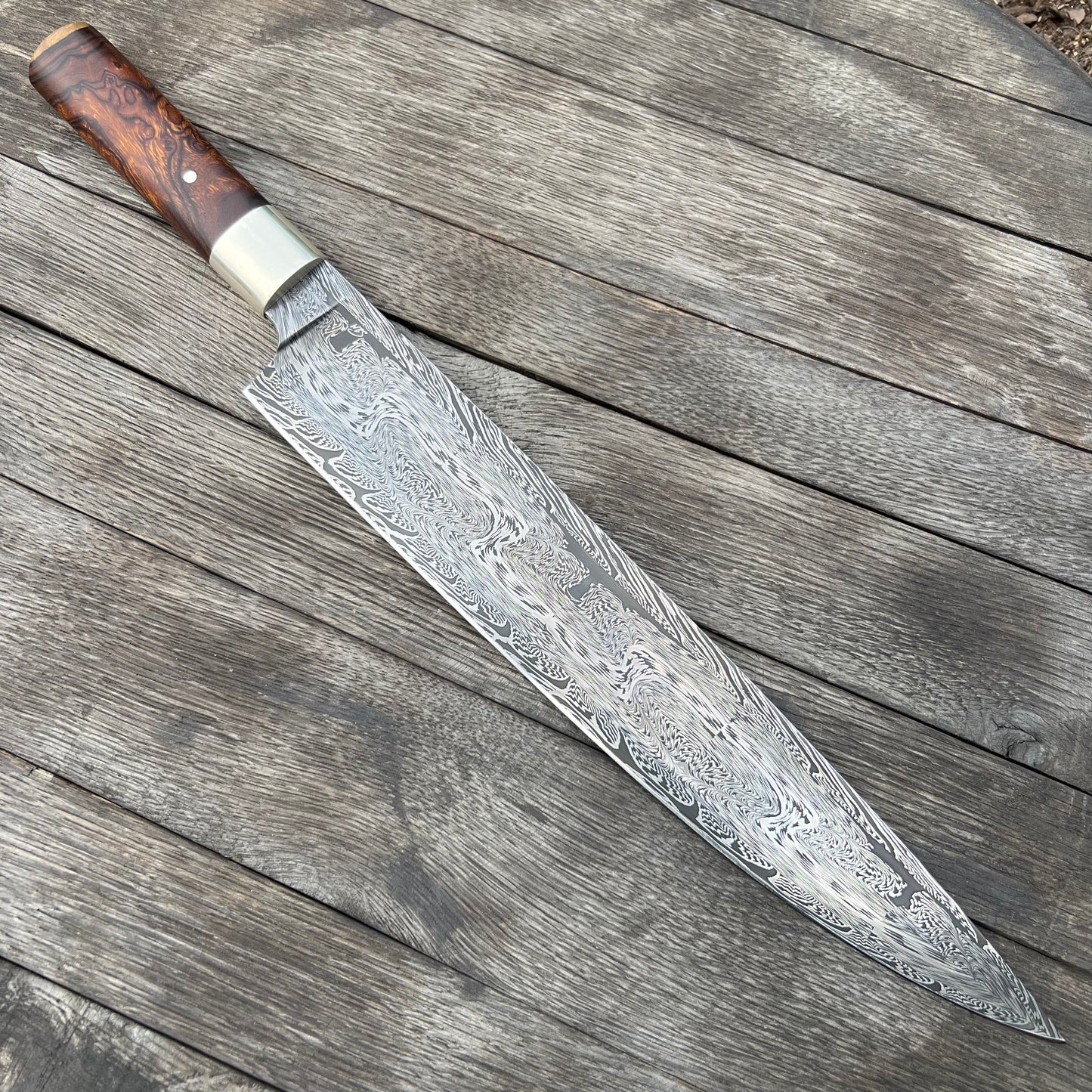 Apple Valley Forge - Custom Integral Mosaic Damascus Chef Knife w/ Iro -  New West KnifeWorks